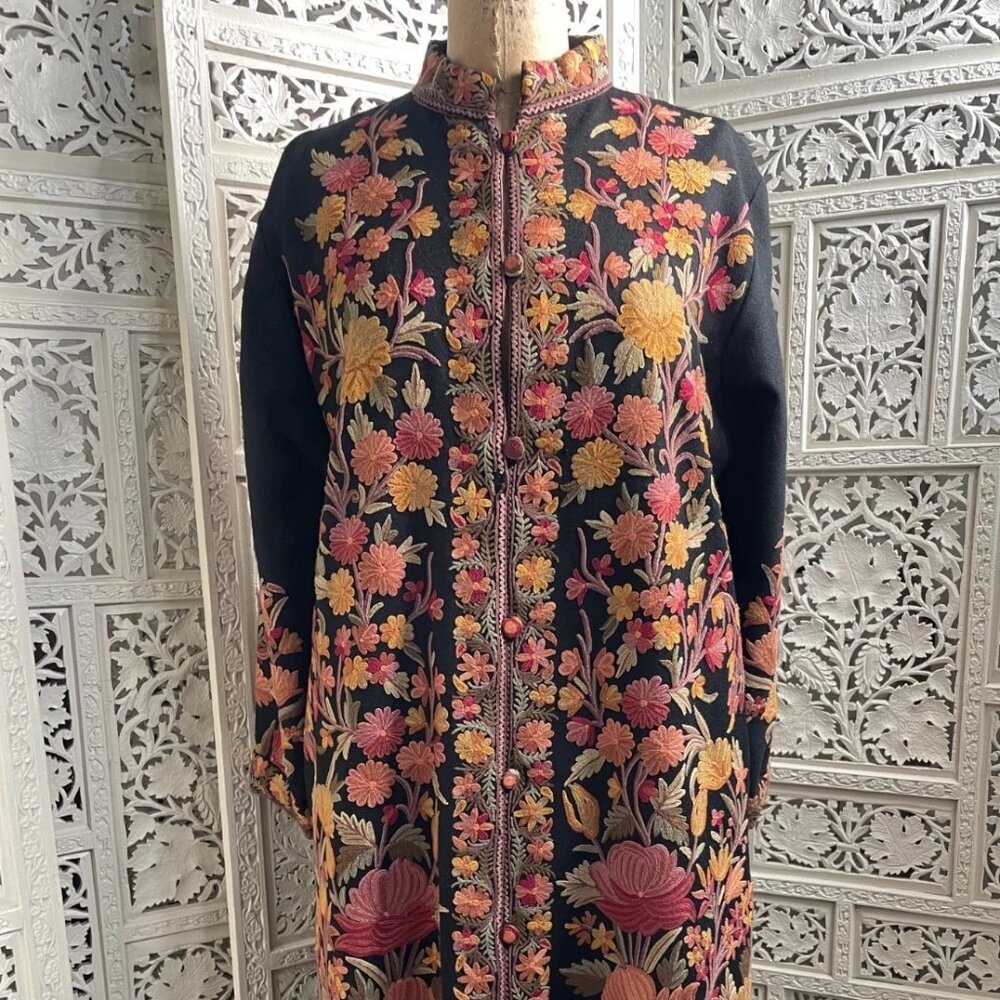 Kashmir Embroidered Flowered Coat